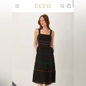 ECRU LIVELY SUNDRESS W/PIPING - BLACK size 8